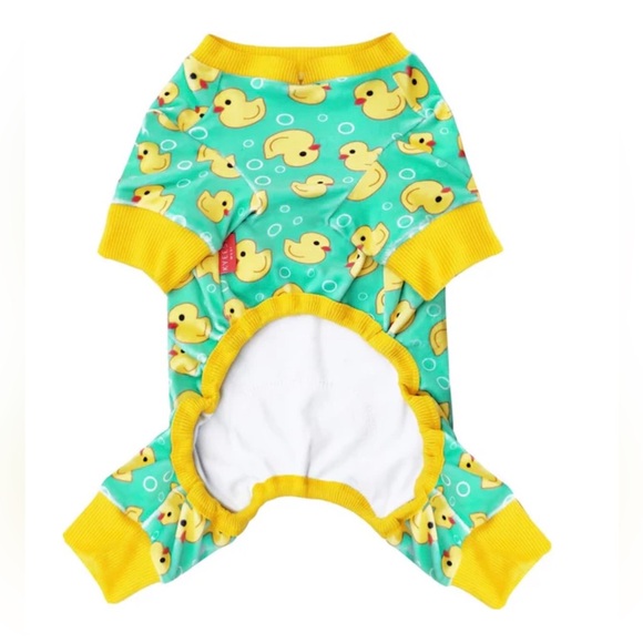 NWT Kyeese Wear Fashion for Your Dog 2XL Velour Rubber Duckie Pajamas - Picture 2 of 11